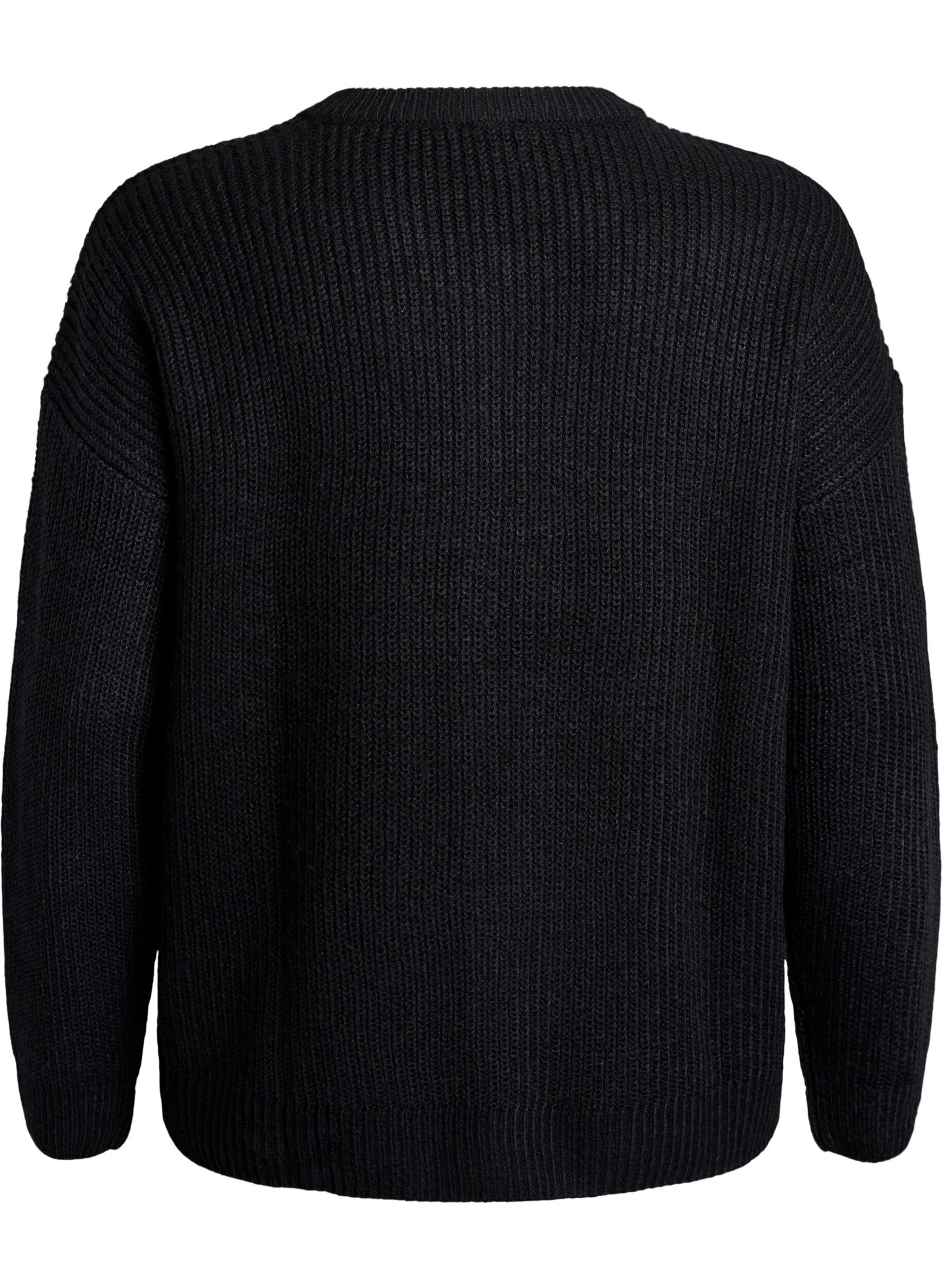 Zizzi FLASH - Neuletakki vetoketjulla, Musta, Packshot image number 1