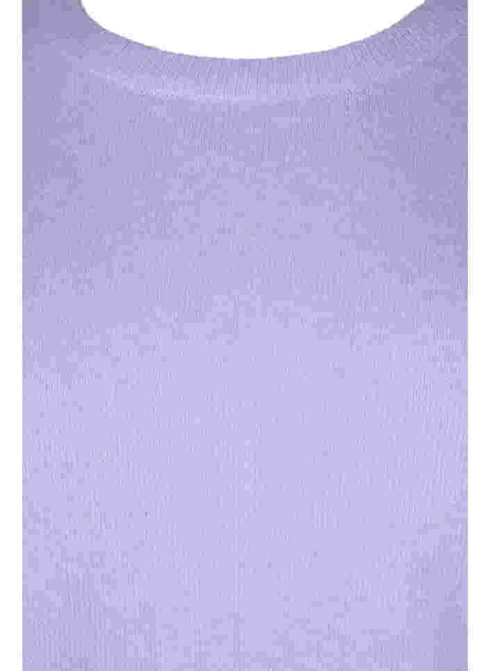 Raidallinen neulepusero pyöreällä pääntiellä, Lavender Comb, Packshot image number 2