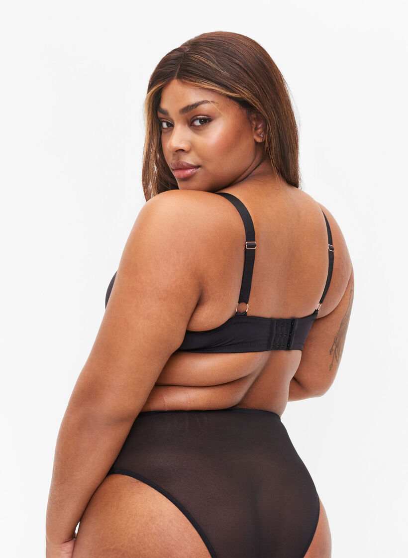 Kaarituelliset rintaliivit nauhayksityiskohdilla, Black, Model image number 1