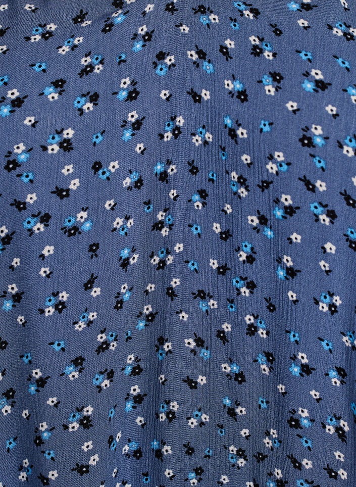 Tunika kukkakuviolla ja 3/4-hihoilla, Sininen, Packshot image number 2
