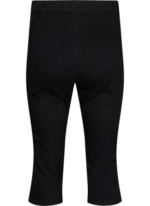 FLASH - Korkeavyötäröiset farkkucaprit slim fit -mallissa, Black, Packshot image number 1