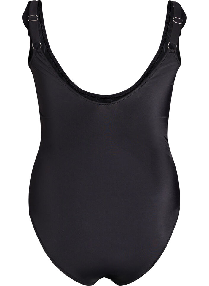 Uimapuku röyhelöillä ja irrotettavilla toppauksilla, Musta, Packshot image number 1