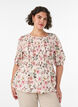 Viskoosipusero smokkauksella ja peplum-efektill&auml;, Vanilja, Model image number 0