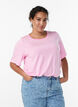 T-paita TENCEL&trade; Lyocellista ja raidoilla, Vaaleanpunainen, Model image number 0