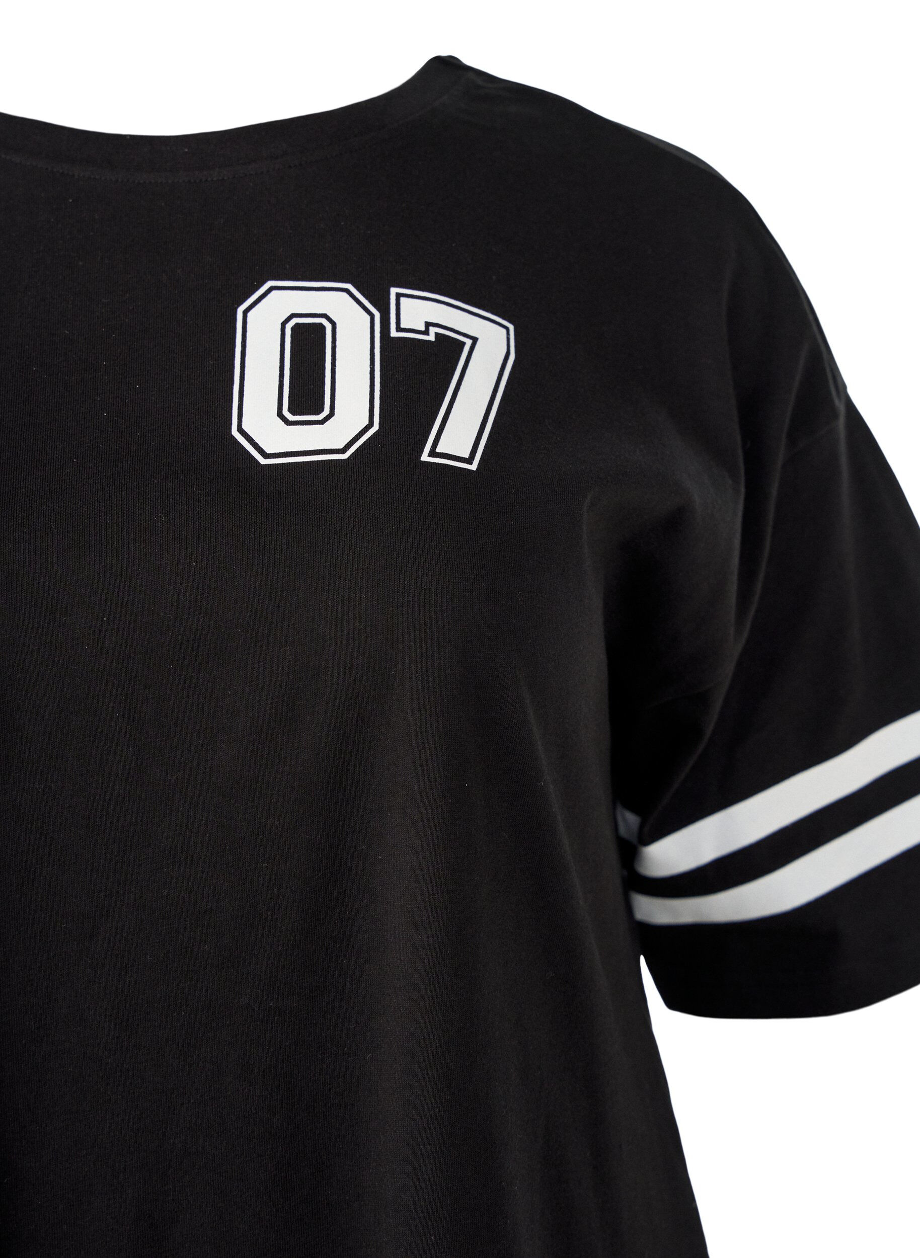 ZizziLyhyt T-paitamekko sporttisilla yksityiskohdilla, Musta, Packshot image number 2