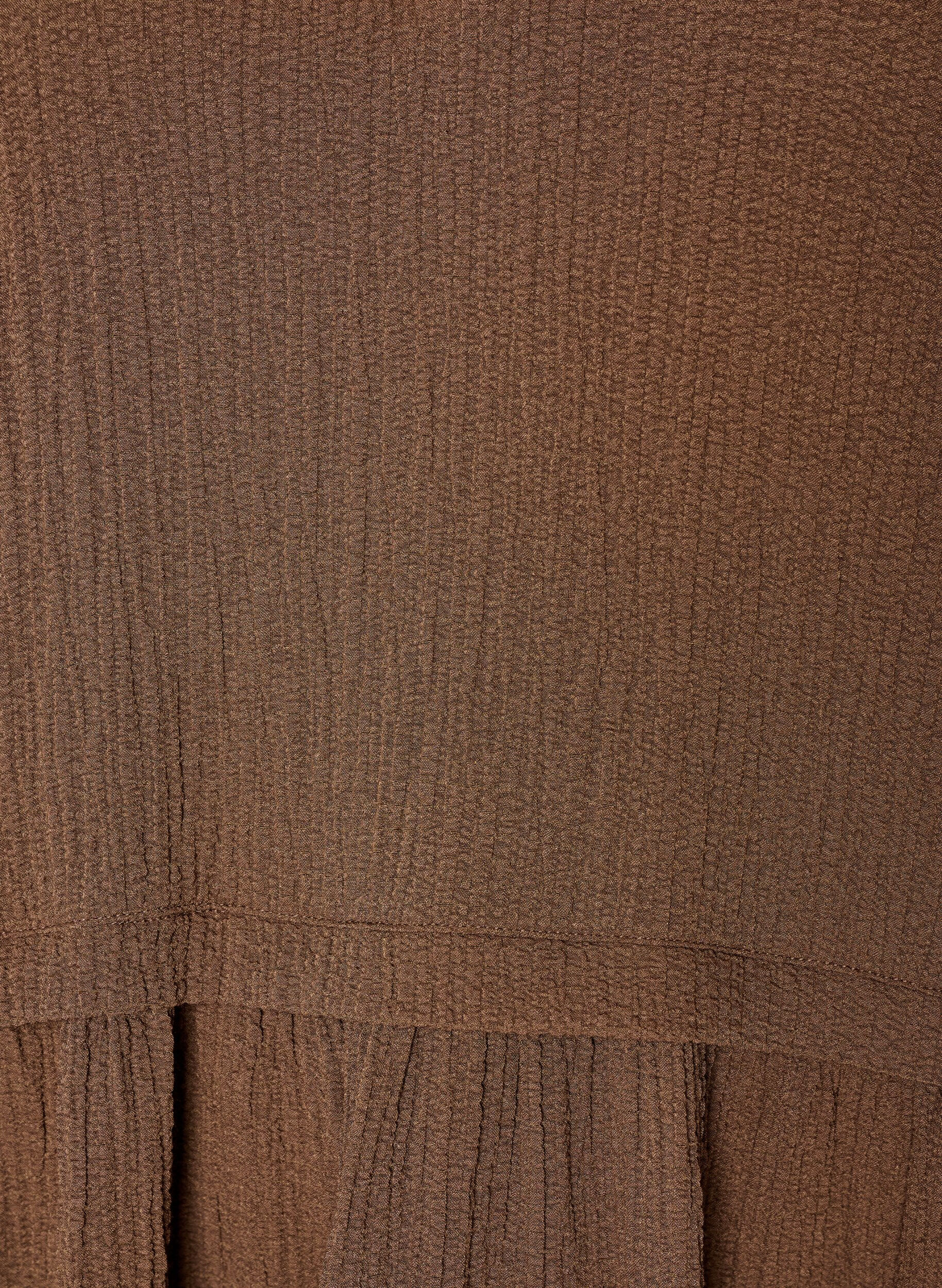 ZizziTunika ryppyisell&auml; pinnalla ja 1/2-hihoilla, Ruskea, Packshot image number 2
