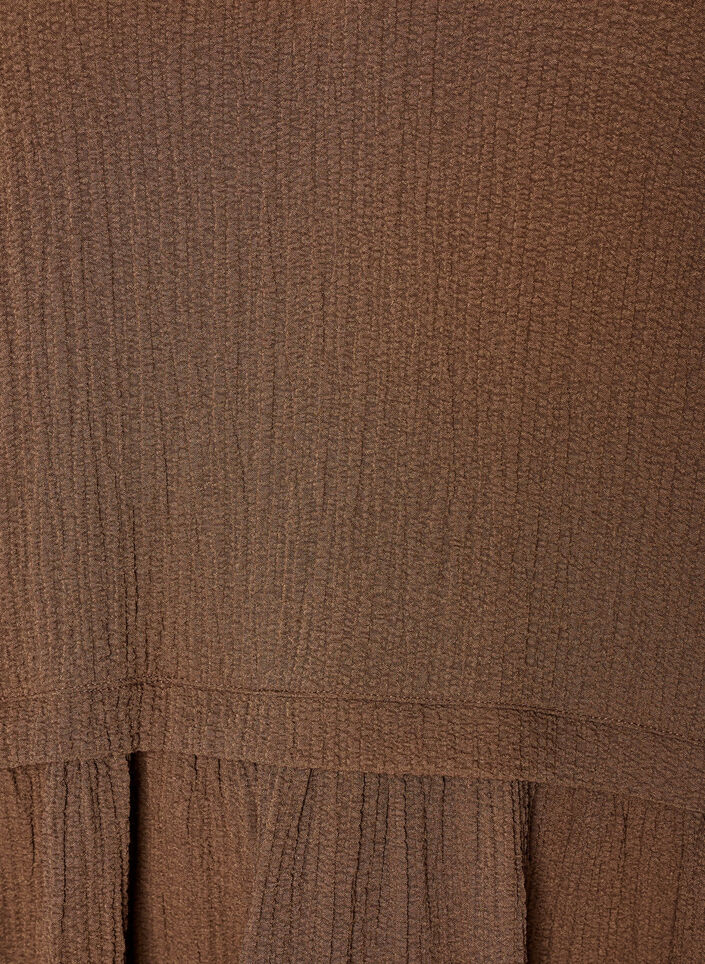 Tunika ryppyisell&auml; pinnalla ja 1/2-hihoilla, Ruskea, Packshot image number 2