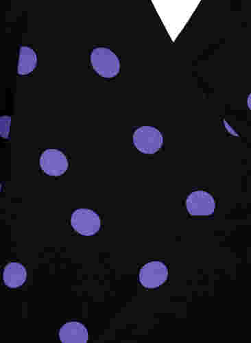 Pilkullinen kietaisupaita viskoosia, Black w. Purple Dot, Packshot image number 2