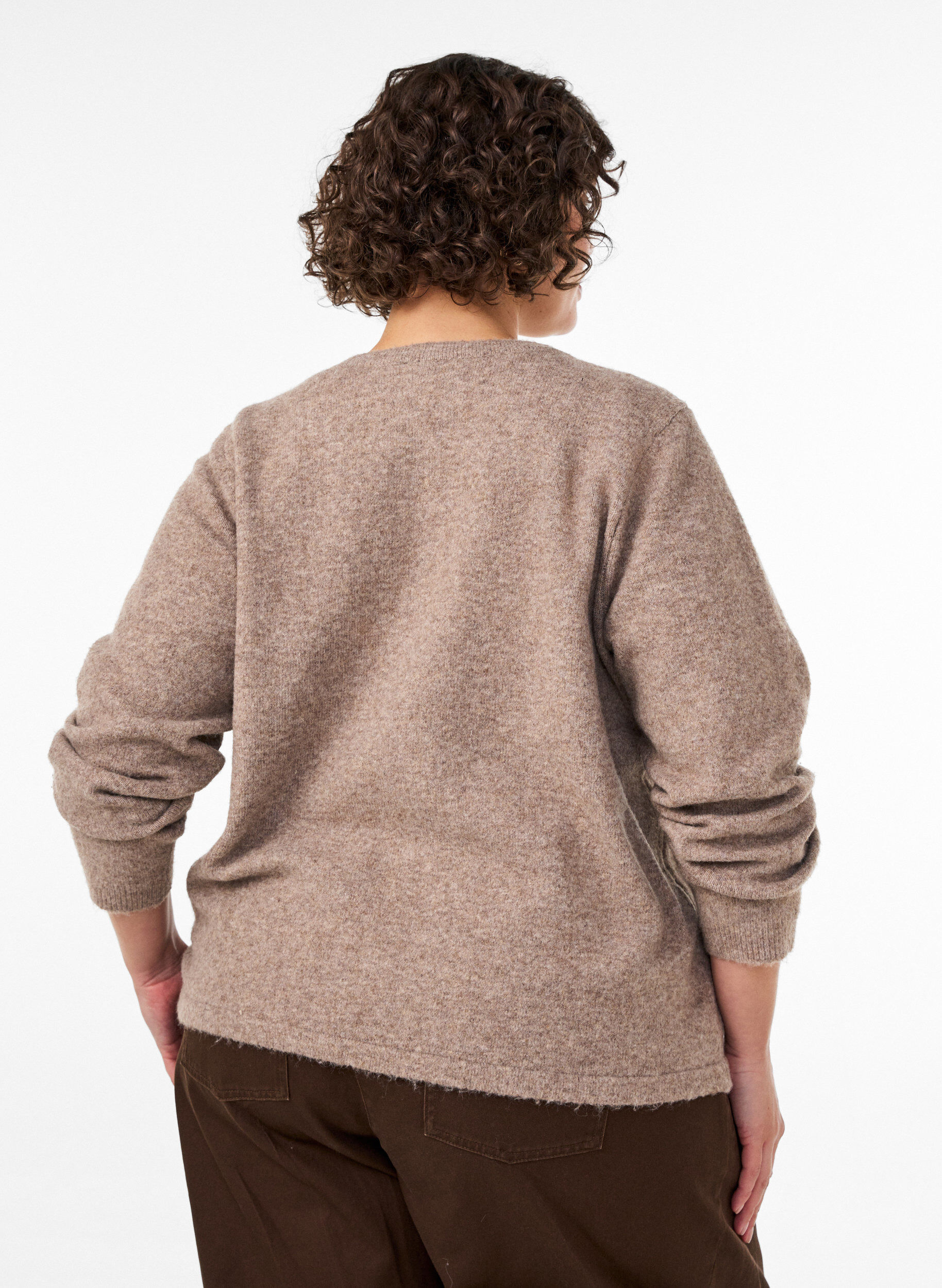 ZizziNeuletakki solmukiinnityksill&auml;, Beige, Model image number 2