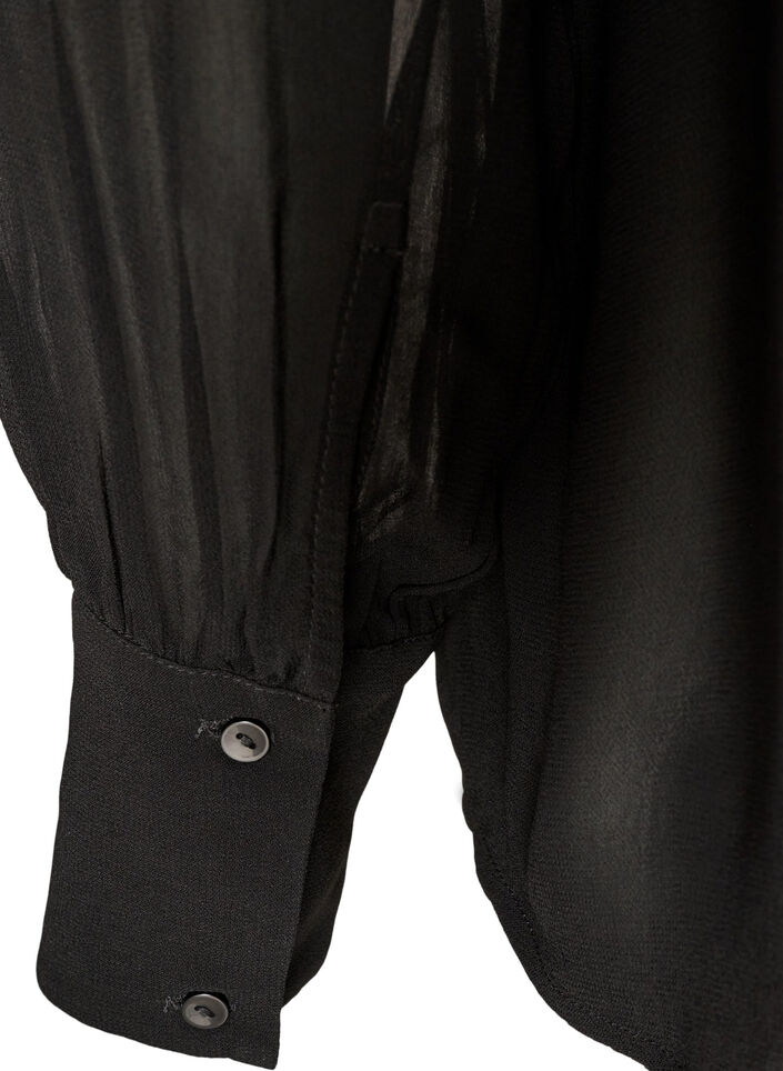 Viskoosipusero r&ouml;yhel&ouml;kauluksella, Musta, Packshot image number 3