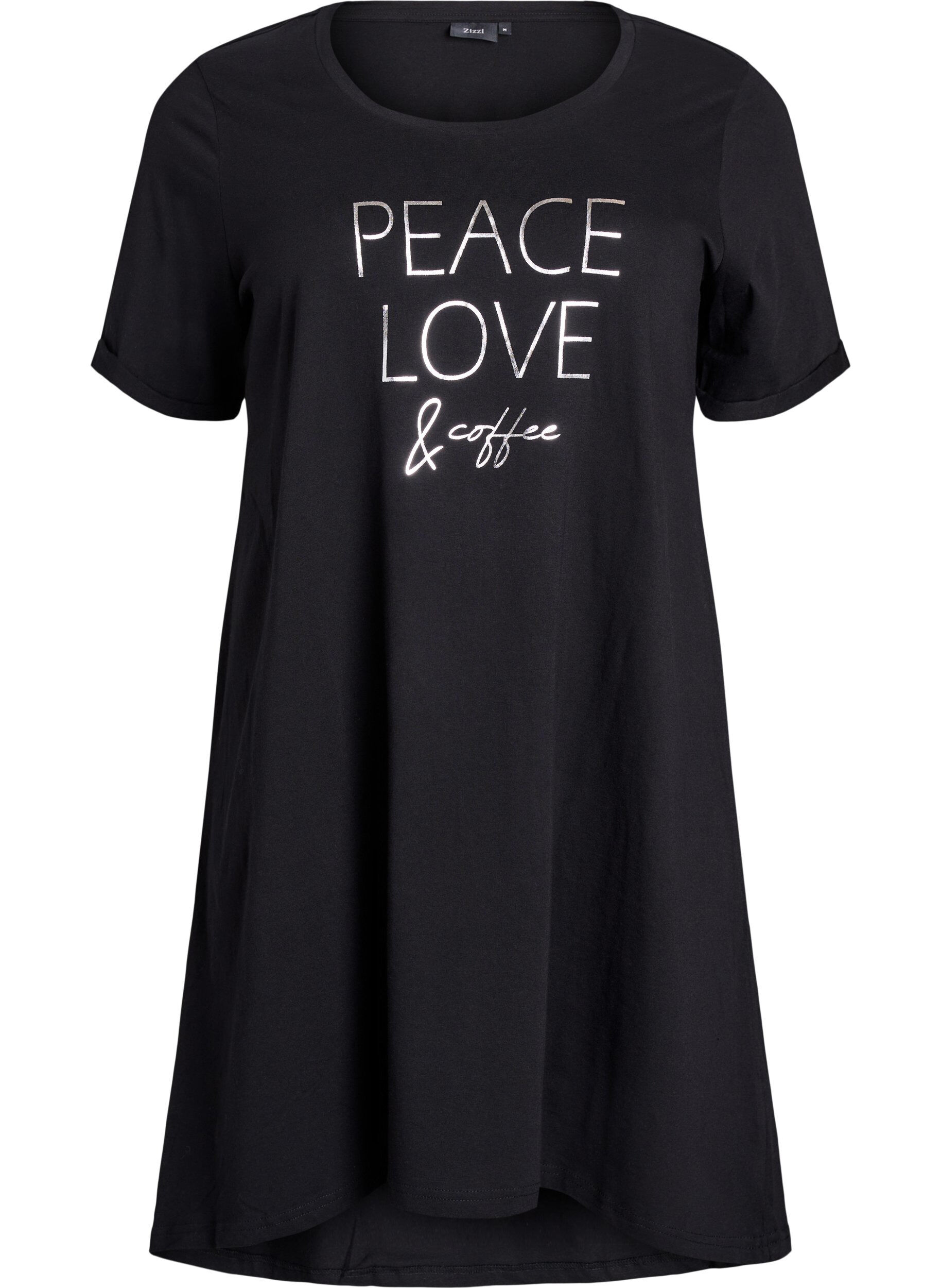 Zizzi Lyhythihainen y&ouml;paita luomupuuvillaa, Musta, Packshot image number 0