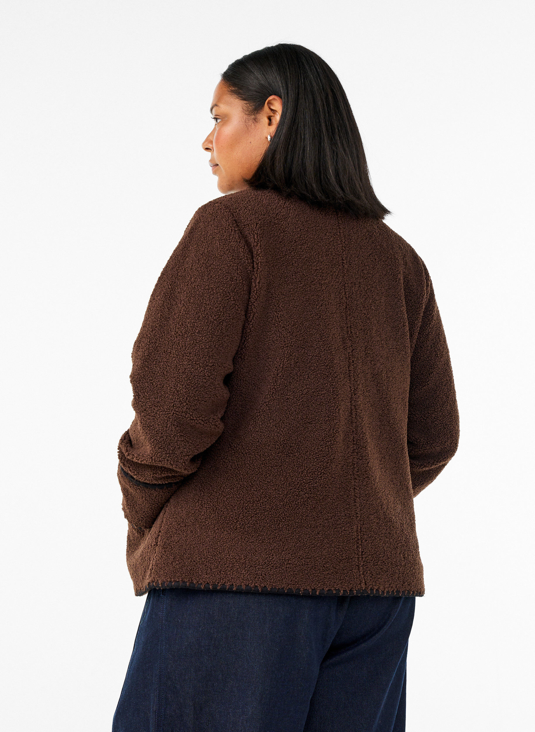 ZizziTeddytakki kontrastiyksityiskohdilla, Ruskea, Model image number 2