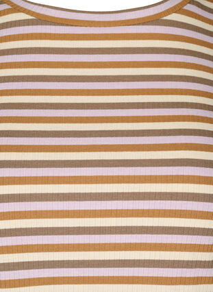 Raidallinen pusero pitkillä hihoilla ja pyöreällä pääntiellä, Purple Camel Stripe, Packshot image number 2