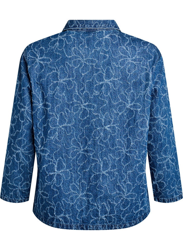 Farkkutakki solmittavalla kiinnityksellä ja taskuilla, Blue Denim Destroy, Packshot image number 1