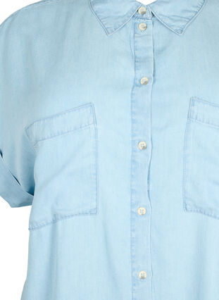 Lyhythihainen paita lyocell-kuidusta (TENCEL™), Light blue denim, Packshot image number 2