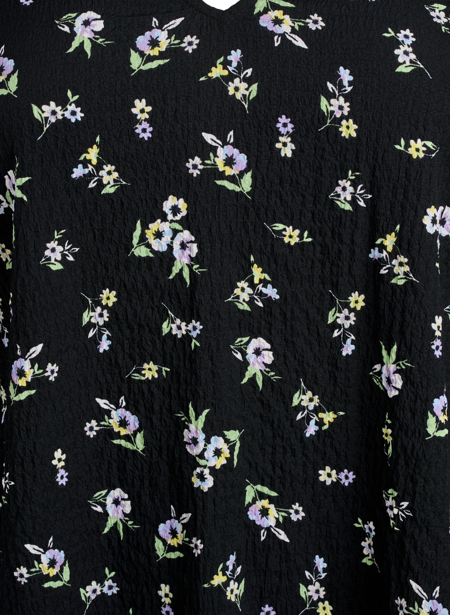 ZizziLyhythihainen mekko V-p&auml;&auml;ntiell&auml;, Musta, Packshot image number 2