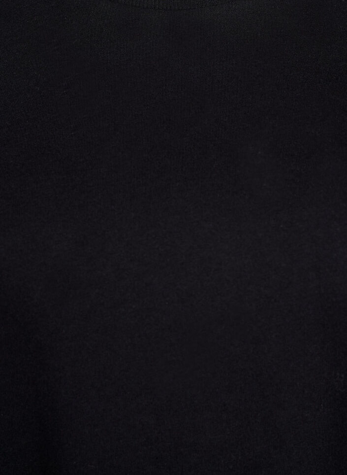 Polvipituinen puuvillainen T-paitamekko, Musta, Packshot image number 2