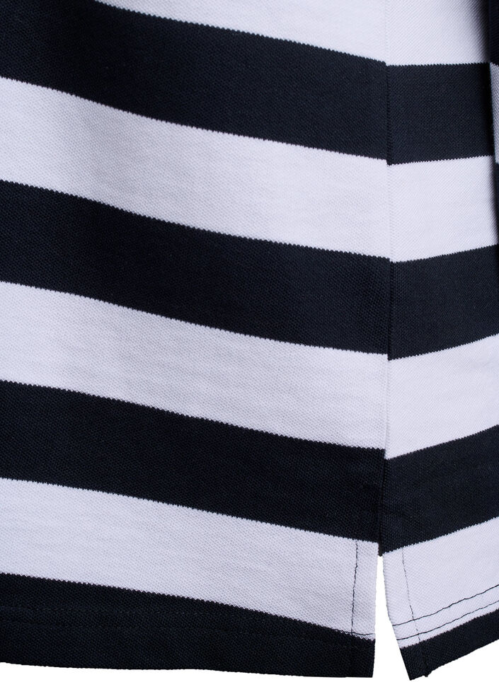 Raidallinen pitkähihainen pikeepaita, Musta, Packshot image number 3