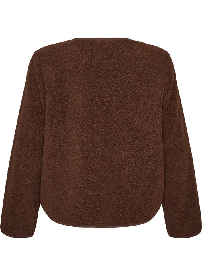 Teddytakki py&ouml;re&auml;ll&auml; kauluksella ja napeilla, Ruskea, Packshot image number 1