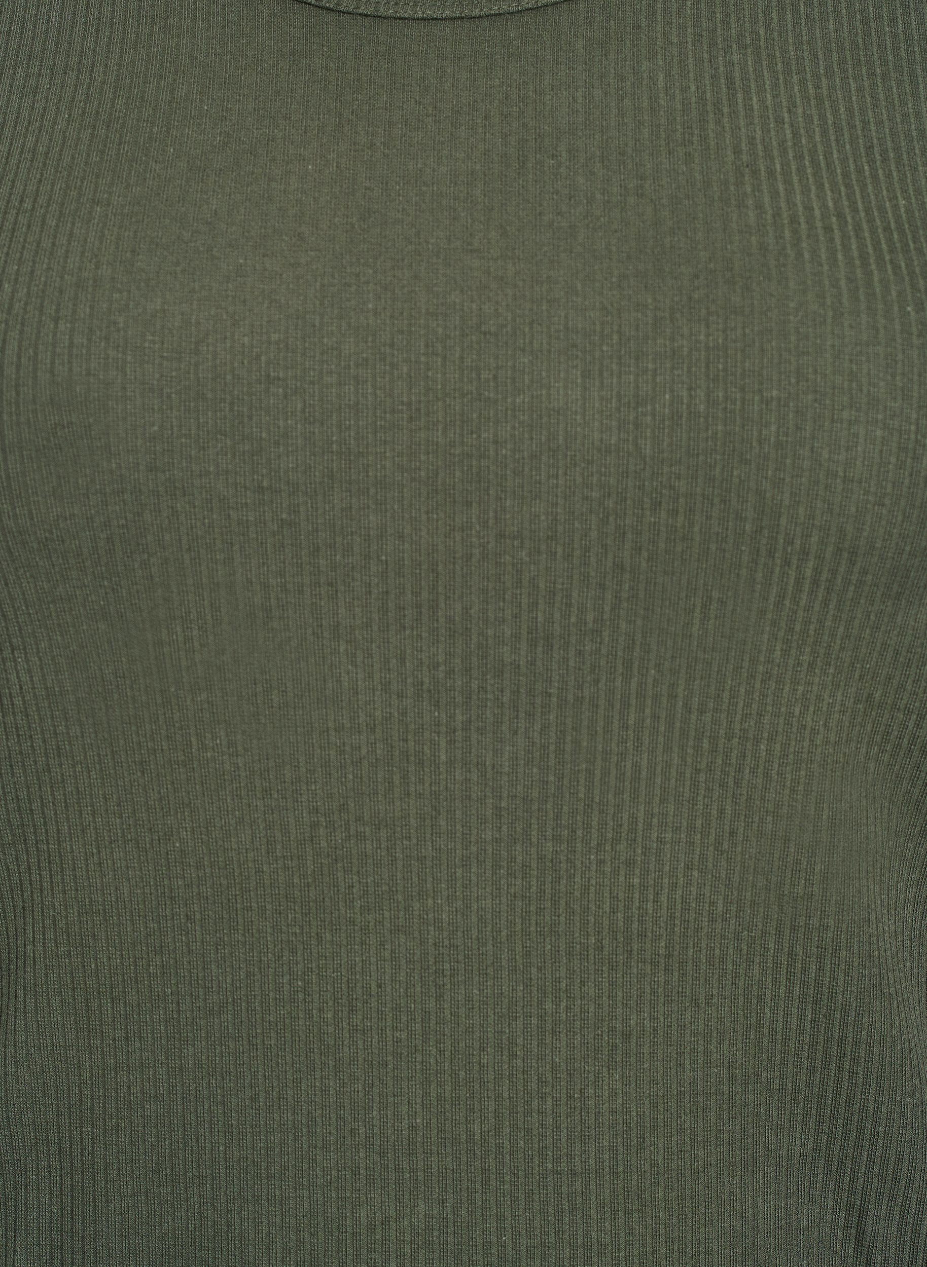 Zizzi Polvimittainen T-paitamekko ribatusta trikookankaasta, Vihre&auml;, Packshot image number 2