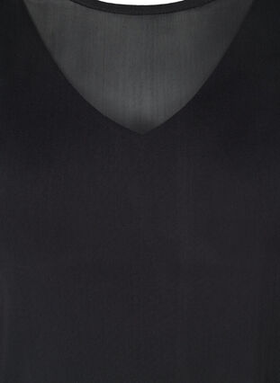Tyköistuva pusero mesh-kankaalla , Black, Packshot image number 2