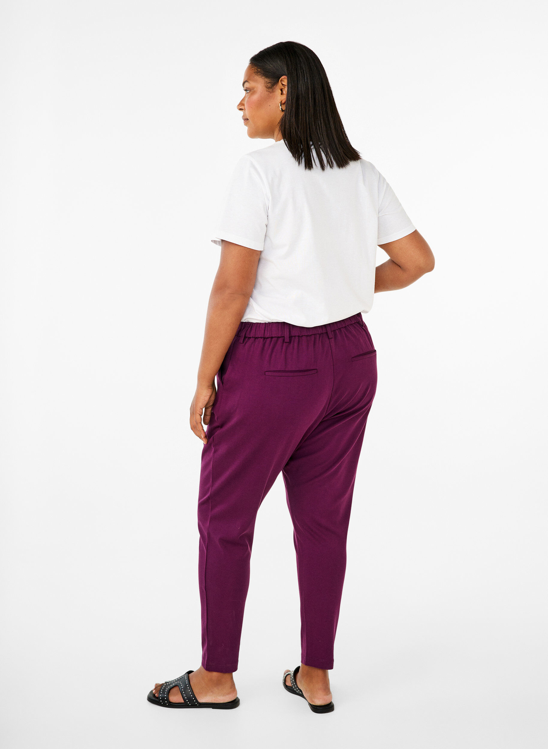 Zizzi Cropped Maddison-housut, Violetti, Model image number 1