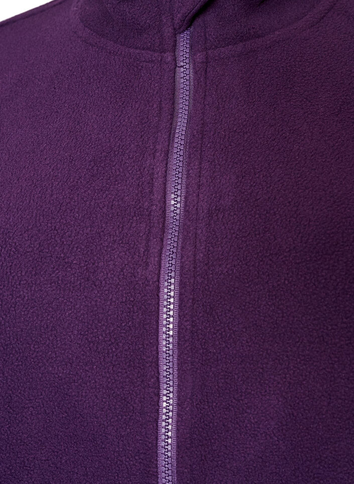 Fleecetoppi vetoketjulla ja korkealla kauluksella, Violetti, Packshot image number 2
