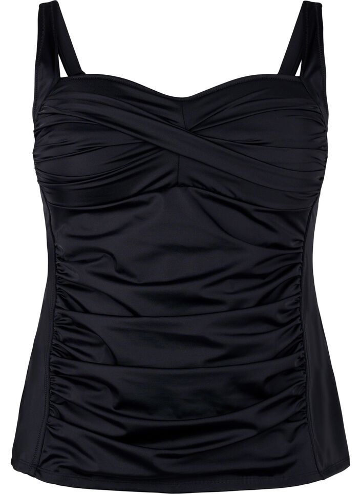 Laskostettu tankini, Musta, Packshot image number 0