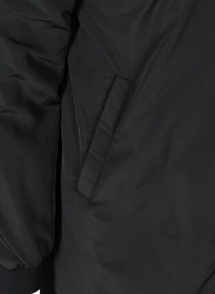 Pitkä bombertakki taskuilla, Black, Packshot image number 3