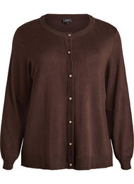 Ohut neule neuletakki pallonapeilla, Ruskea