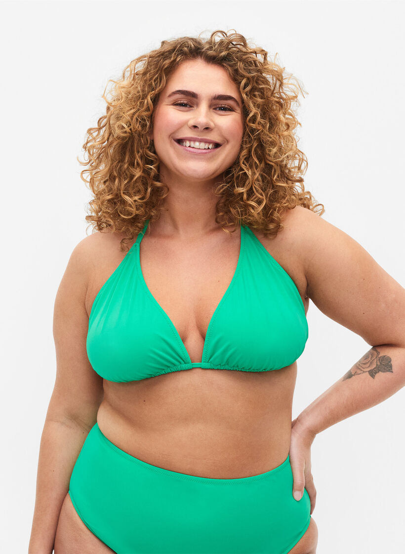 Yksivärinen bikiniyläosa, Vihreä, Model image number 0