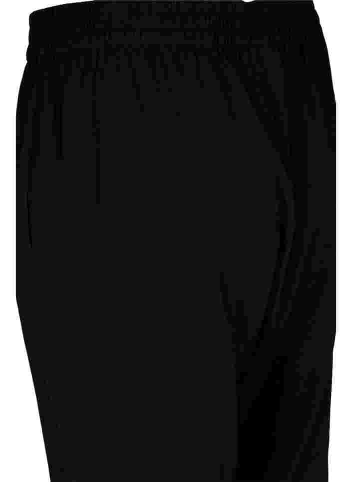 Väljät housut viskoosisekoitteesta joustoreunuksella, Black, Packshot image number 3