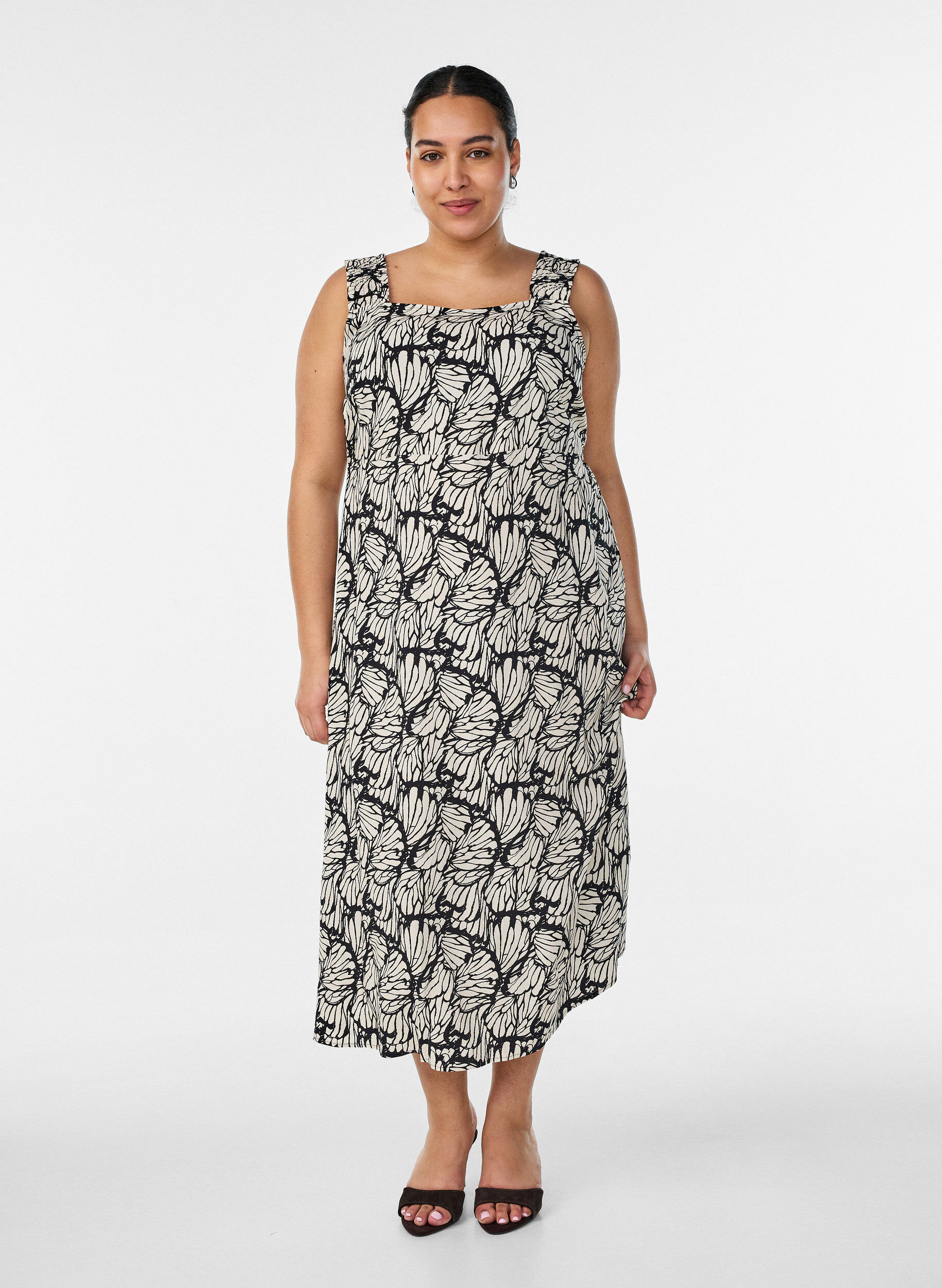 ZizziKes&auml;mekko leveill&auml; olkaimilla, Musta, Model image number 0