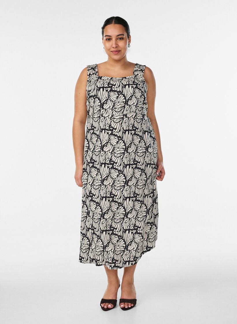 Kes&auml;mekko leveill&auml; olkaimilla, Musta, Model image number 0