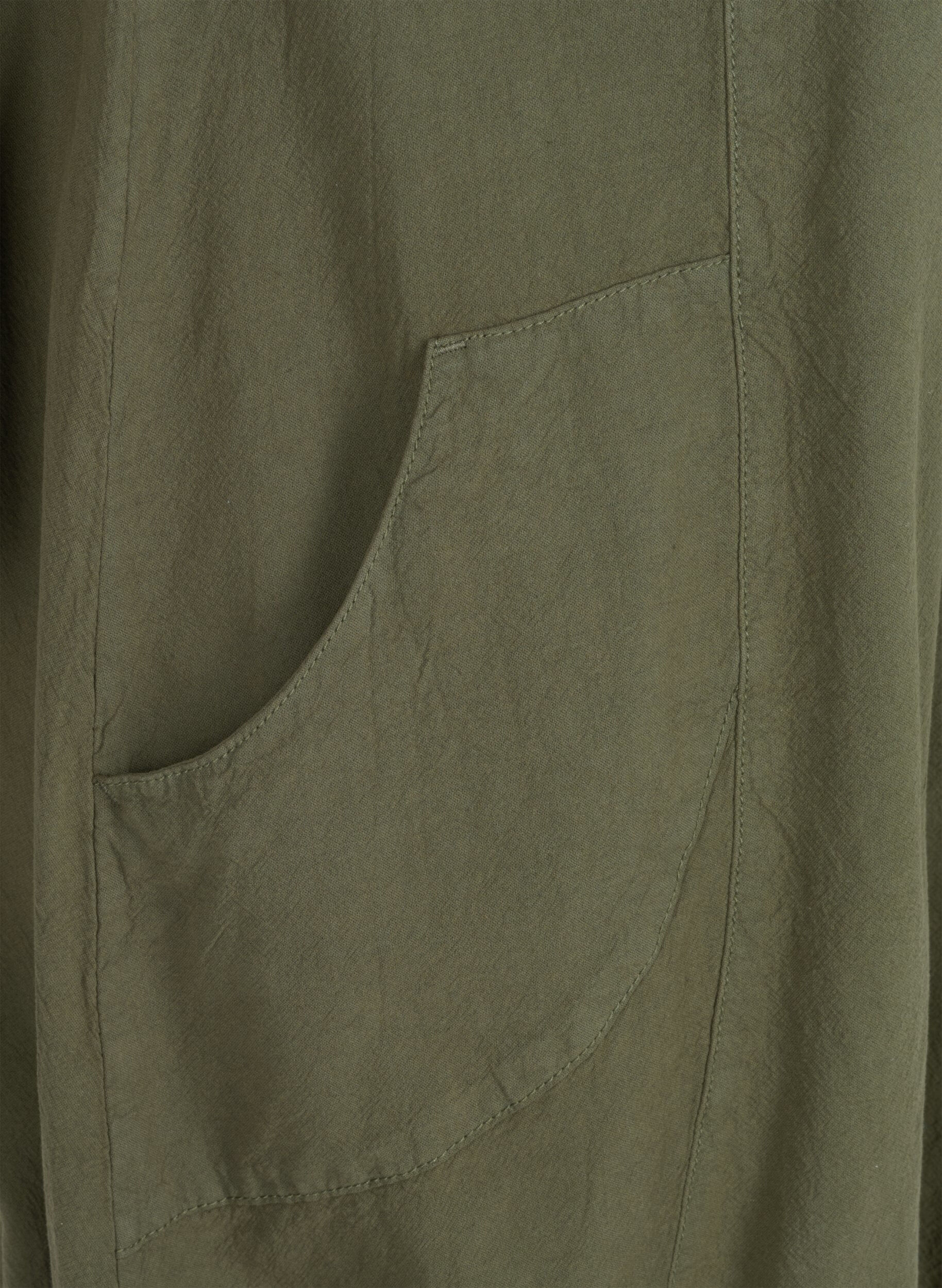 Zizzi Lyhythihainen puuvillamekko, Vihre&auml;, Packshot image number 2