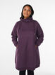 Lyhyt swetarimekko korkealla kauluksella ja taskuilla, Violetti, Model image number 0