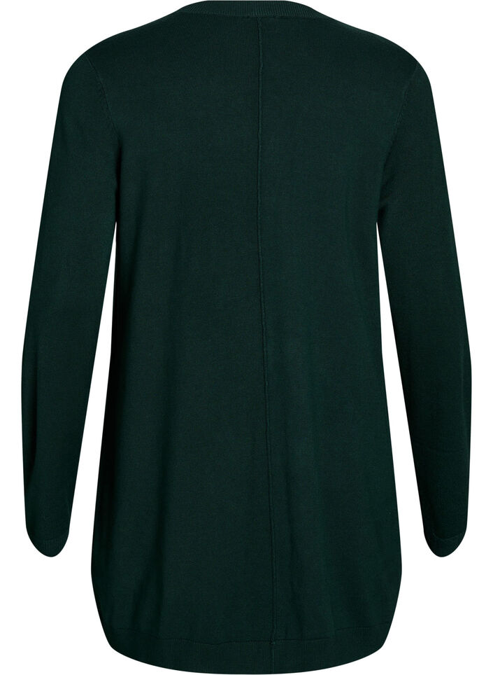 Pitk&auml; neuletakki viskoosisekoitteesta, Vihre&auml;, Packshot image number 1