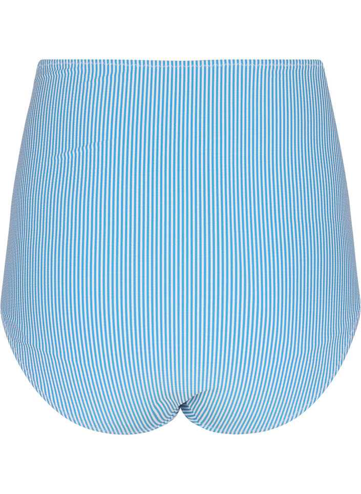 Raidallinen bikinin alaosa, jossa on erittäin korkea vyötärö, Sininen, Packshot image number 1