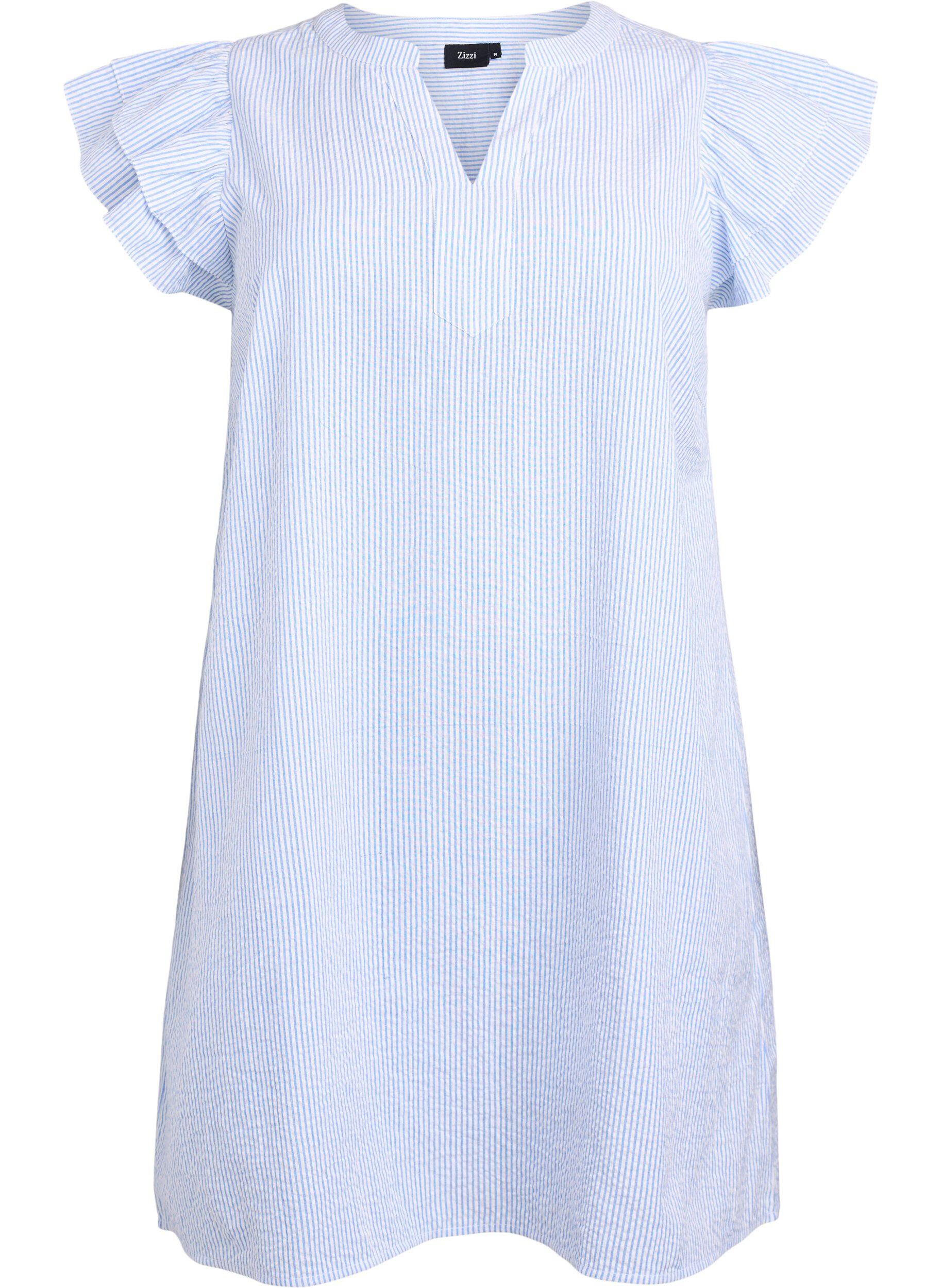 Lyhyt raidallinen mekko r&ouml;yhel&ouml;ill&auml;