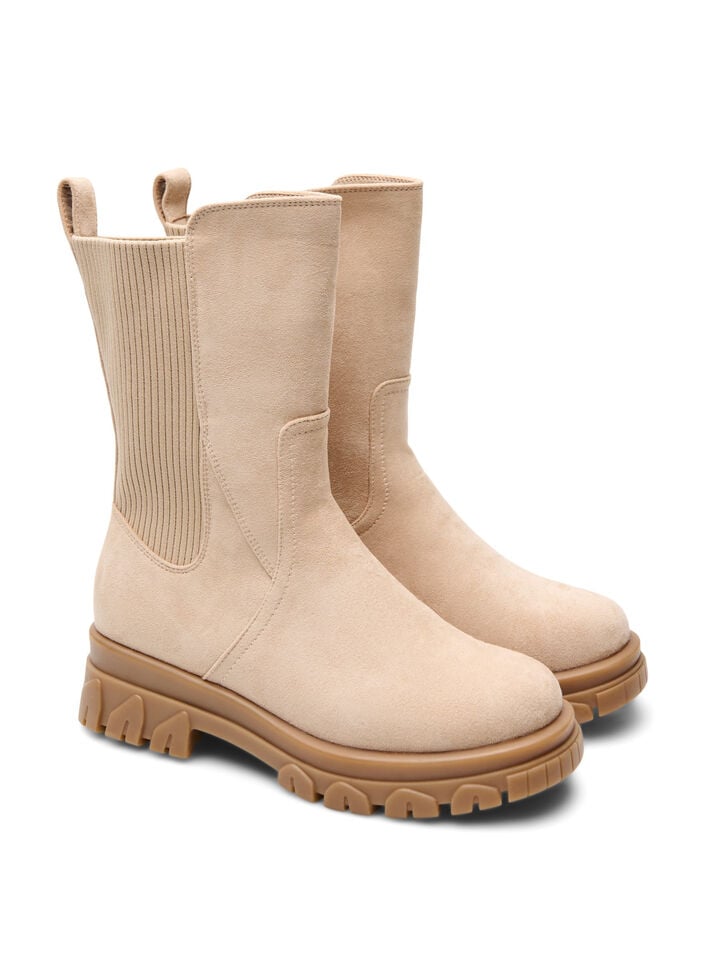 Paksu nilkkuri tekonahasta., Beige, Packshot image number 1