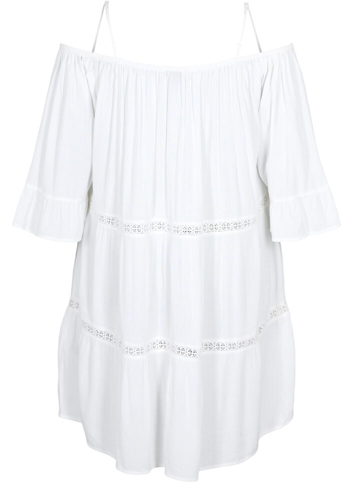 Off shoulder -rantatunika, White, Packshot image number 1