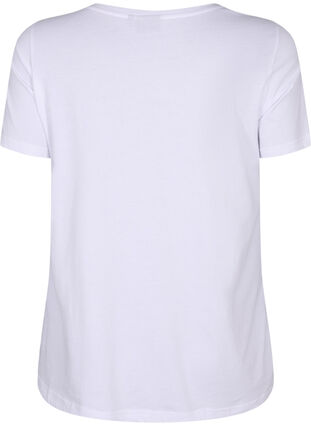 Puuvillainen t-paita painatuksella, Bright White FLOWER, Packshot image number 1