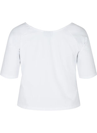 Puuvillainen t-paita 2/4-hihoilla , White, Packshot image number 1
