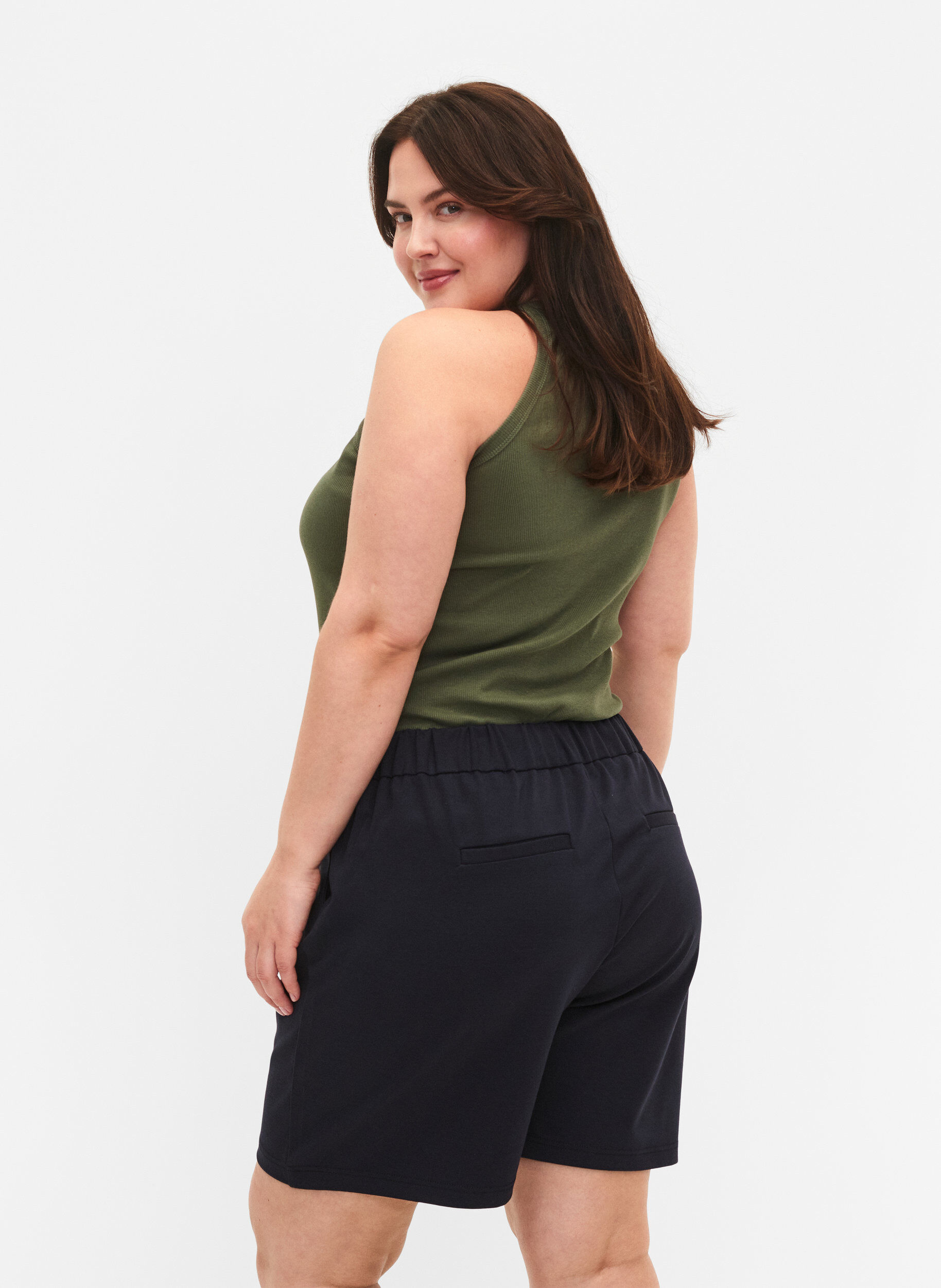 Zizzi Maddison shortsit normaalilla istuvuudella, Night Sky, Model image number 1