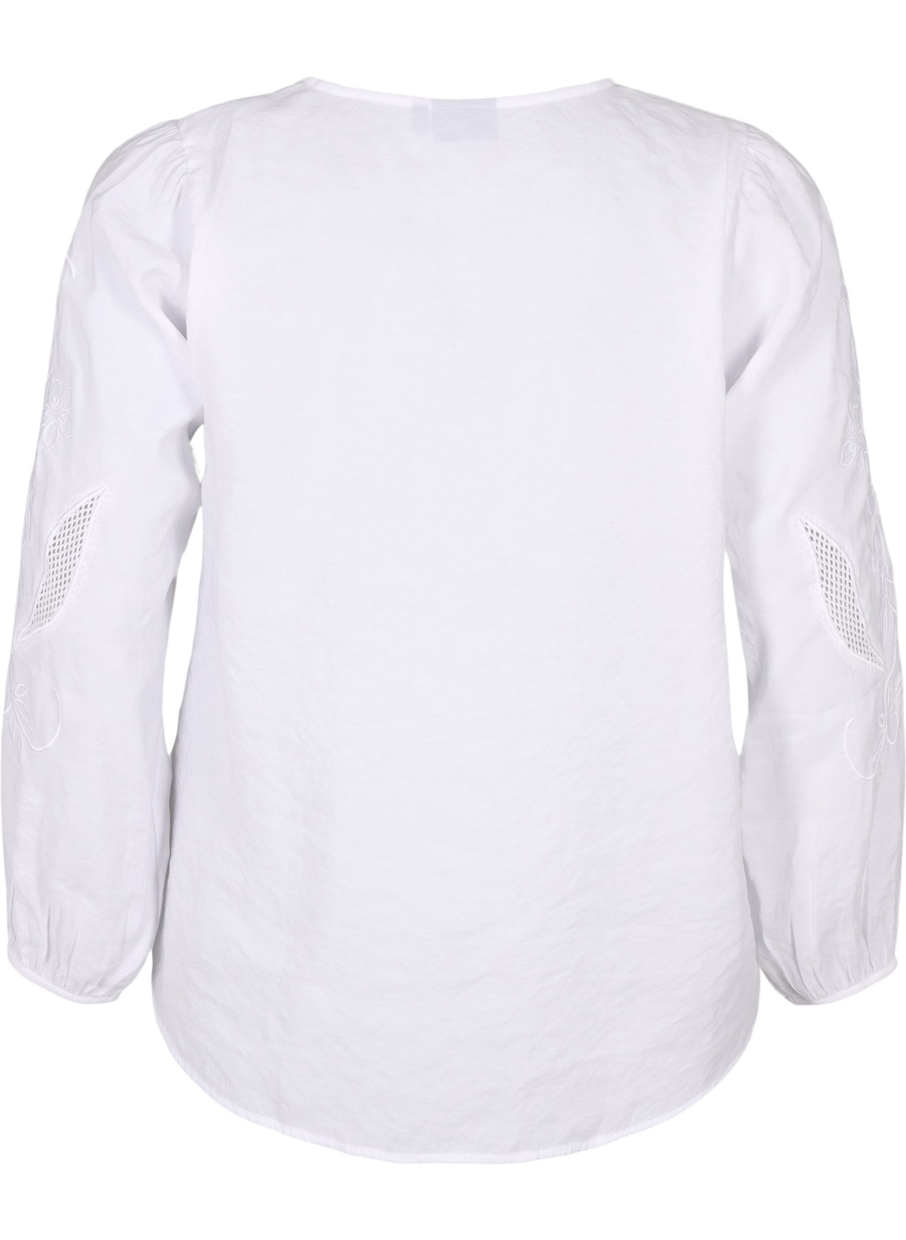 Zizzi Tencel &trade; -modaalista valmistettu pusero kirjotuilla yksityiskohdilla., Bright White, Packshot image number 1