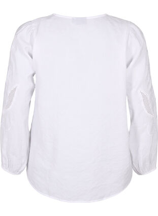 Tencel ™ -modaalista valmistettu pusero kirjotuilla yksityiskohdilla., Bright White, Packshot image number 1