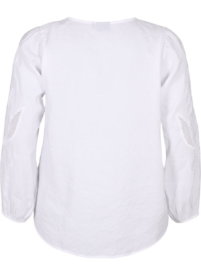 Tencel ™ -modaalista valmistettu pusero kirjotuilla yksityiskohdilla., Bright White, Packshot image number 1