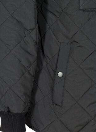 Tikattu talvianorakki hupulla ja taskuilla, Black, Packshot image number 3