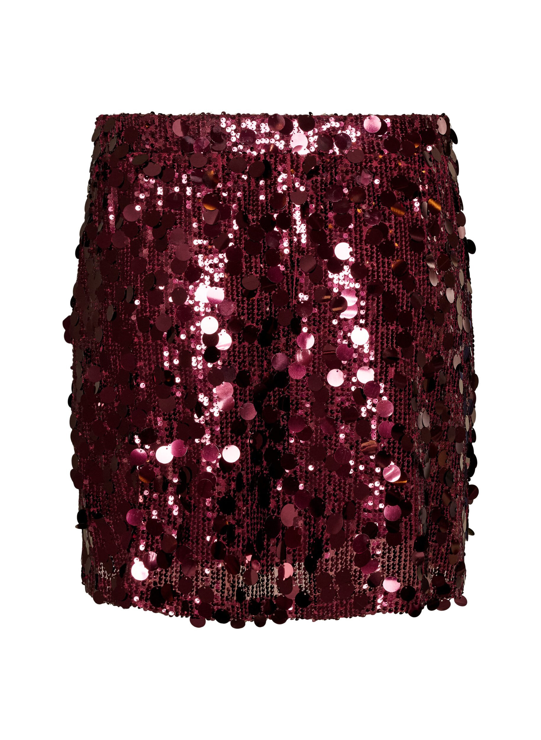 ZizziLyhyt paljettihame joustavalla vy&ouml;t&auml;r&ouml;ll&auml;, Tumma Bordeaux, Packshot image number 1