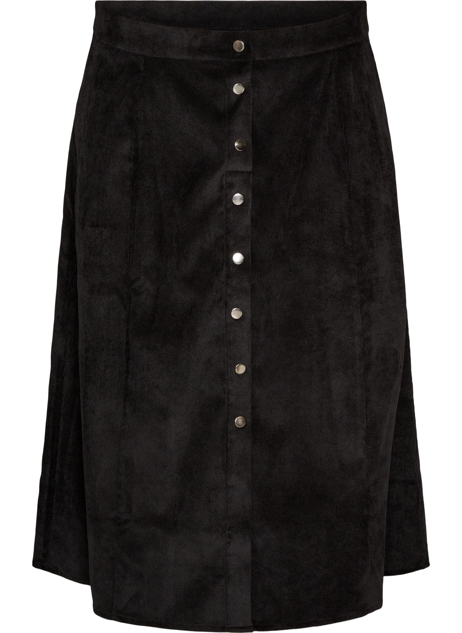 ZizziA-linjainen velourhame napeilla, Musta, Packshot image number 0
